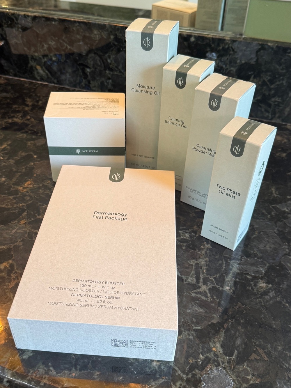 Riman Incellderm Dermatology First Package - Cream & Green Skincare Set
